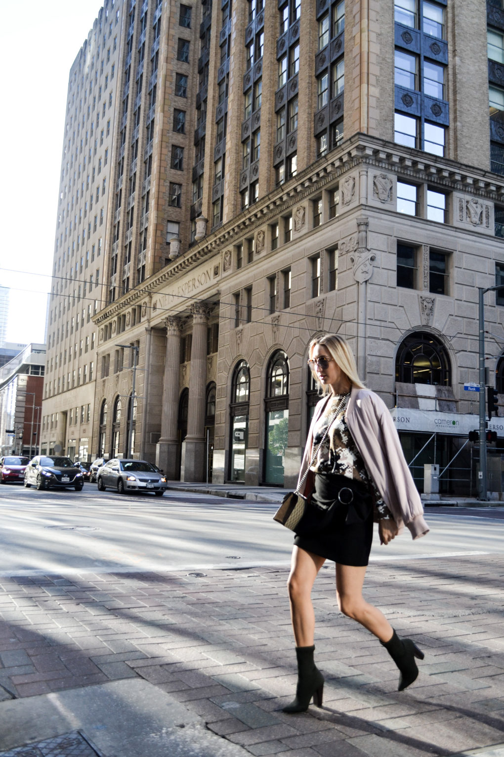 Bold Sweater + Mini Skirt