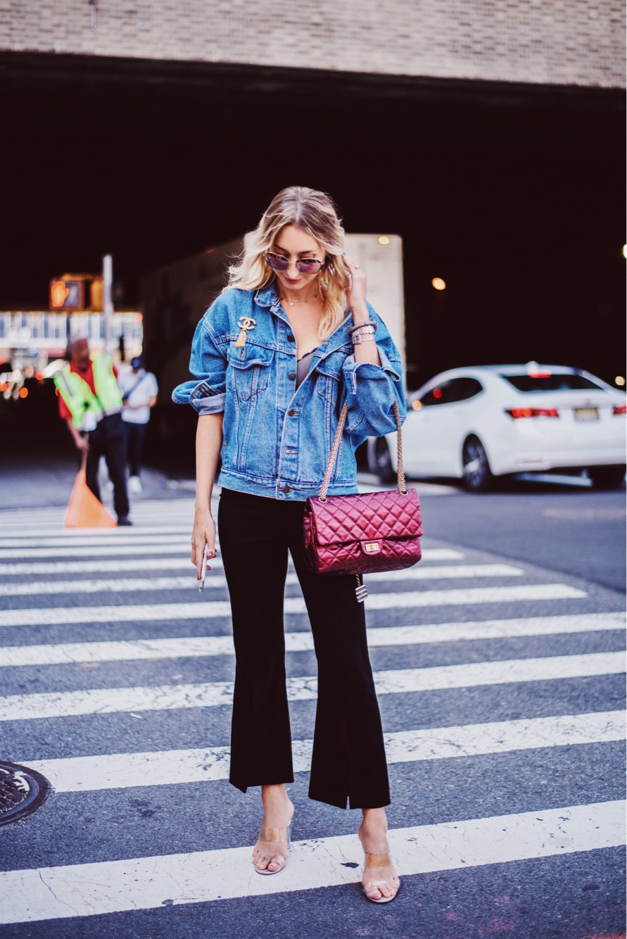 Oversized Denim Jacket #NYFW Street Style - Chiara