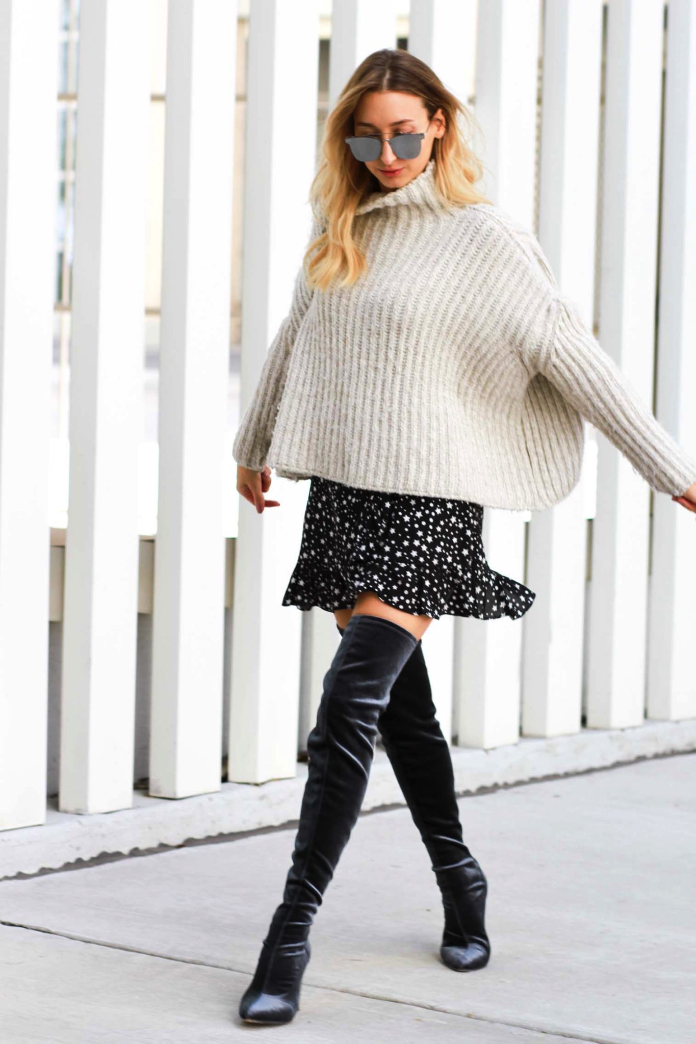 Over the Knee Velvet Boots + Stars