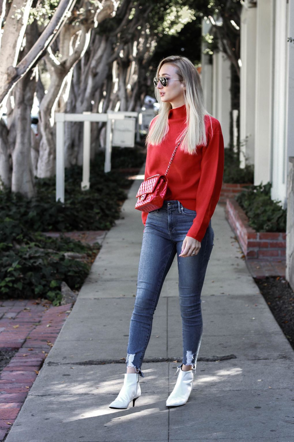 Red Sweater Outfit