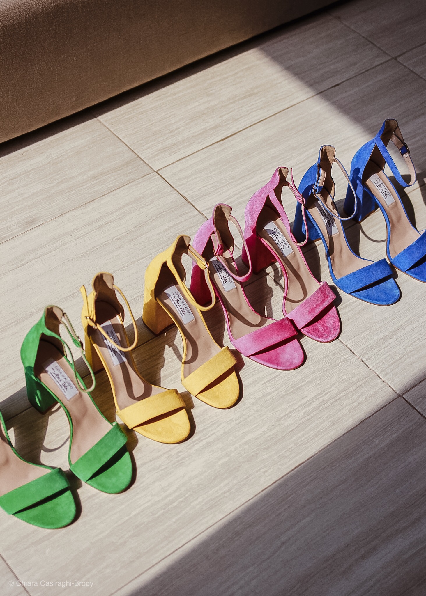 Mixing Neutrals and Colorful Block Heel Sandals - Chiara